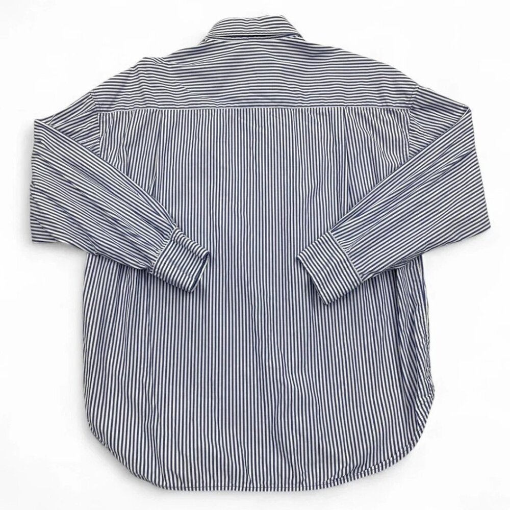 Group Babaton Aritzia Blue Pin Stripe Button Cotton Top Shirt Women's Small S - Picture 6 of 10